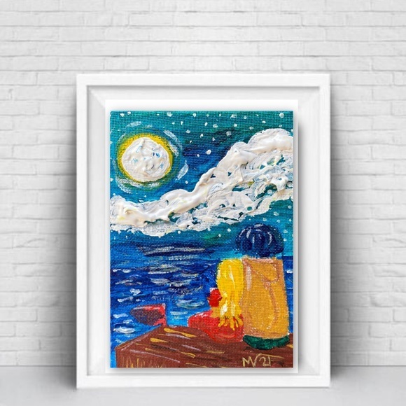 Loving Couple Painting Romantic Original Art Impas - Picture 10 of 11